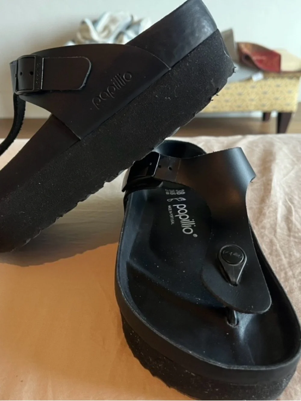 Birkenstock Papillio Gizeh Flex Platform  Black  Women's Sandal